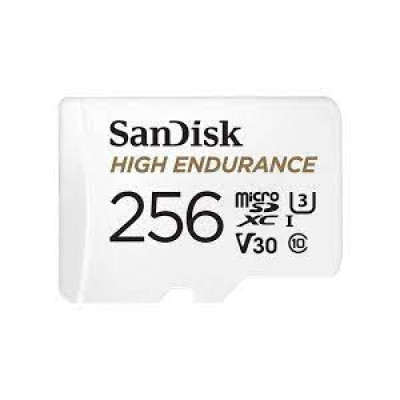 SanDisk High Endurance - Flash memory card (microSDXC to SD adapter included) - 256 GB - Video Class V30 / UHS-I U3 / Class10 - microSDXC UHS-I